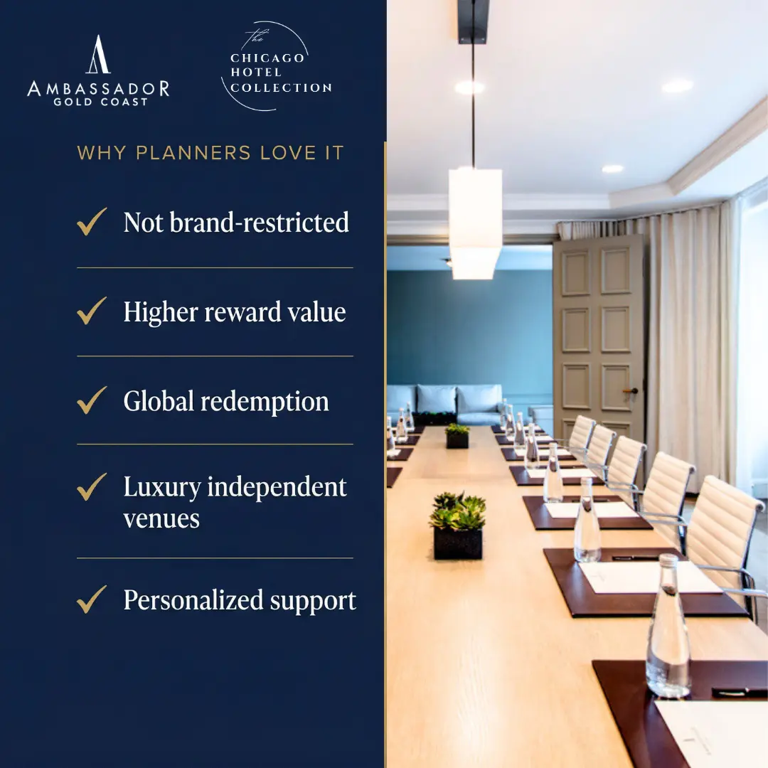 Why planners value Chicago Hotel Collection Elite Planner Rewards