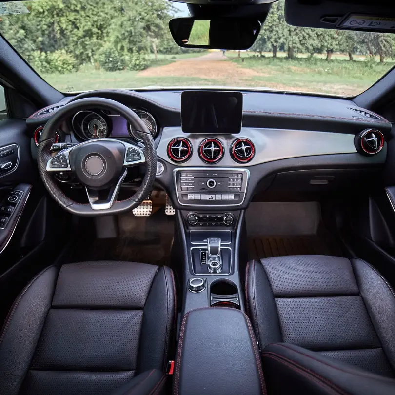 Interior of a modern rental car