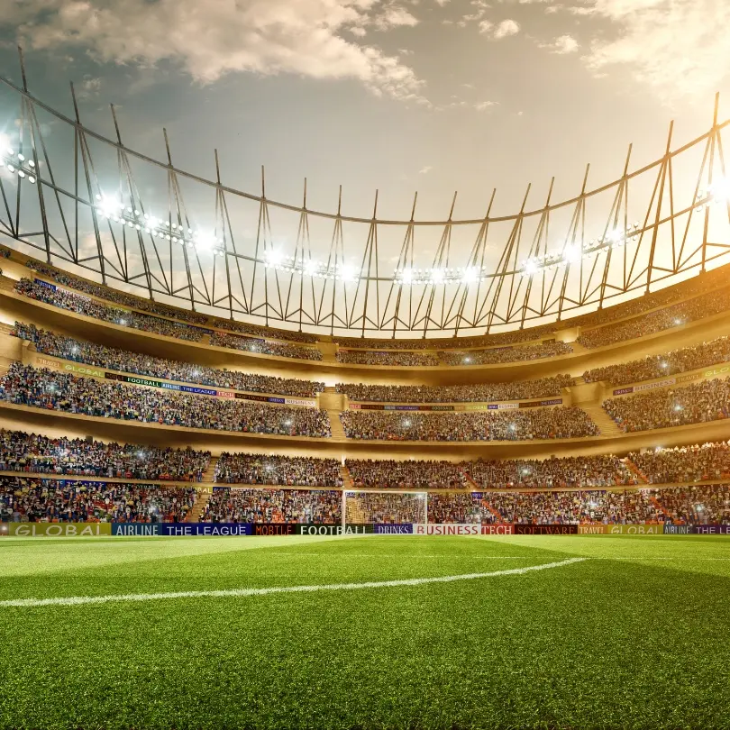 Large stadium prepared for a sporting event