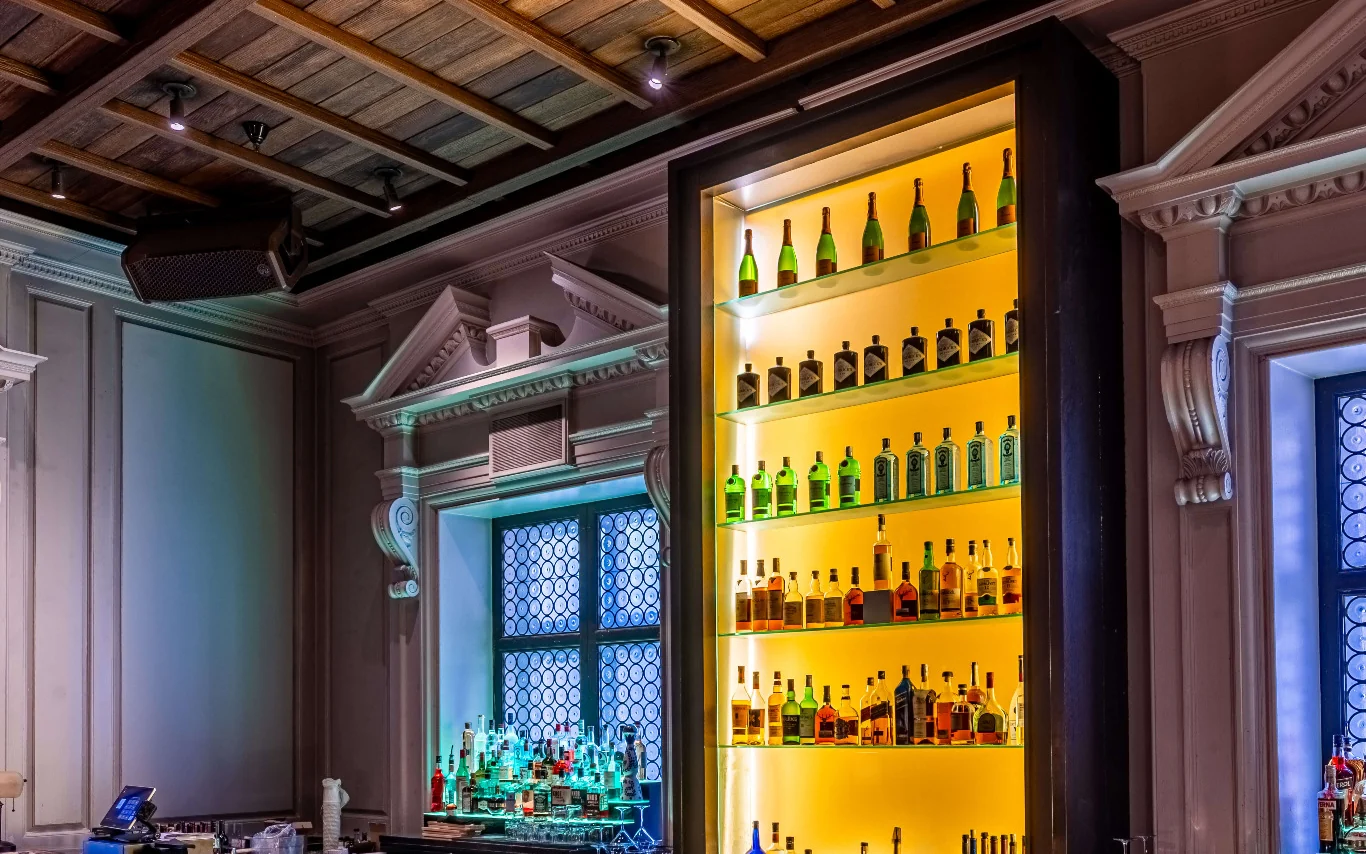 The Library bar at Ambassador Gold Coast, the space becoming The Champagne Room Featuring Moët & Chandon