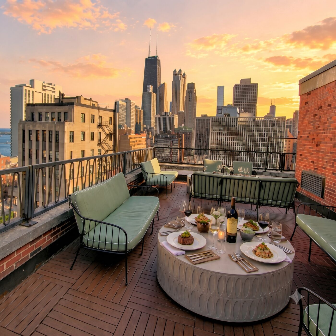 Sunset dining at Terrace at Seventeen with Gold Coast skyline views